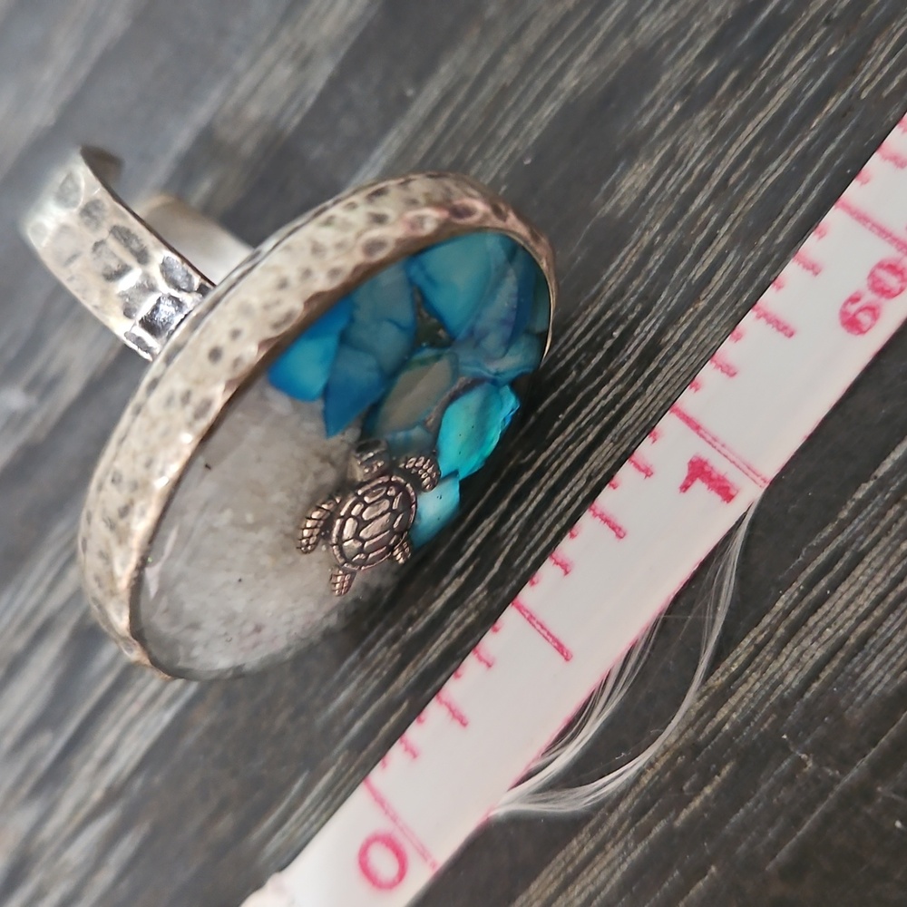 Silver Sea Turtle Adjustable Ring - image 5